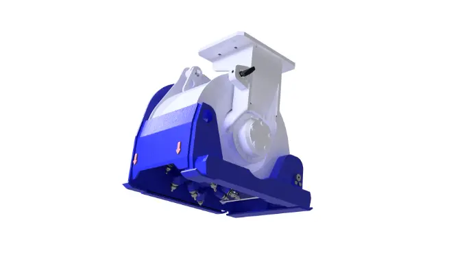 Fraise hydraulique pour tranchée en roche sur pelle hydraulique